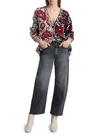 Valentina Floral Knit V-Neck Cardigan