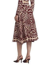 Pineapple Love Intarsia-Knit Midi-Skirt