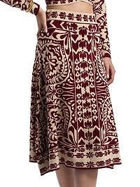 Pineapple Love Intarsia-Knit Midi-Skirt