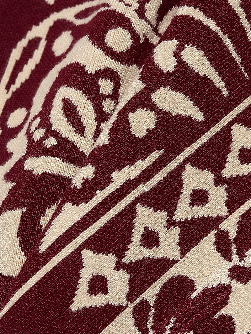 Pineapple Love Intarsia-Knit Midi-Skirt