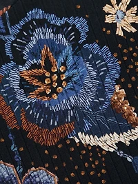 Snakes Bouquet Floral Rib-Knit Bodysuit