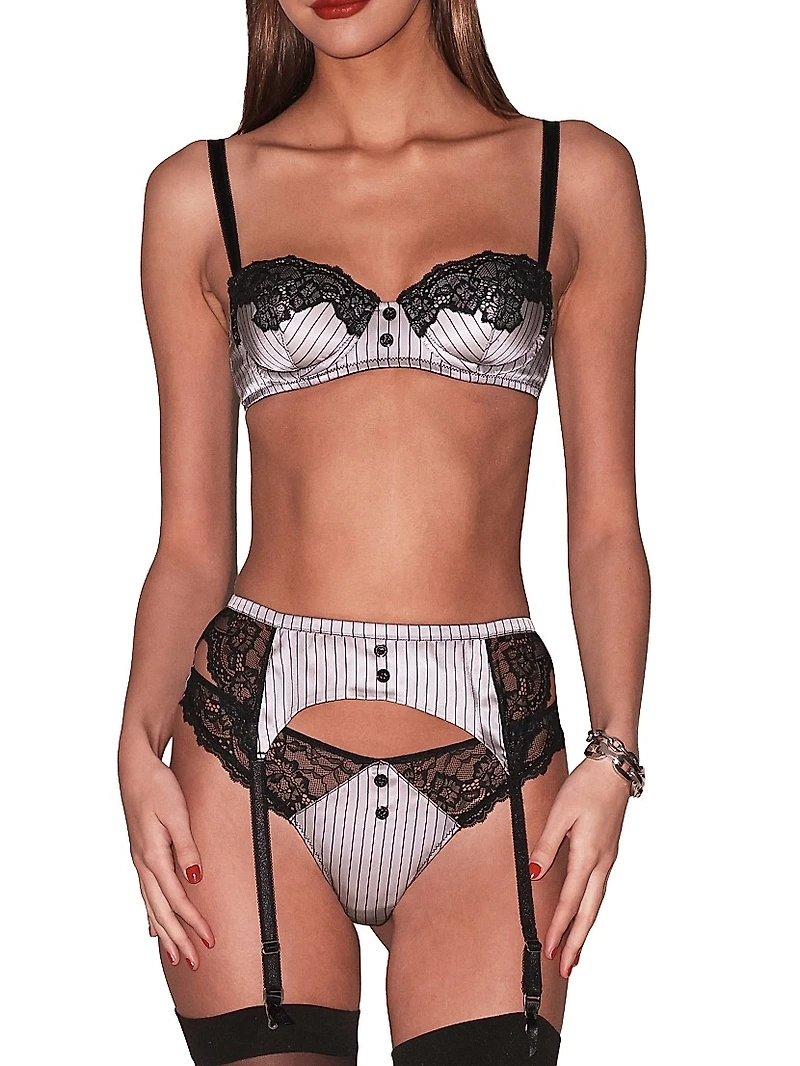 Executive Silk & Lace Underwire Balconette Bra