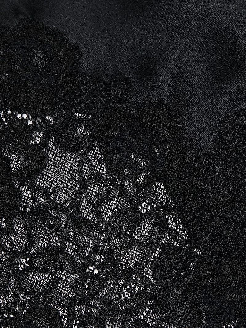 Silk Lace-Trimmed Midi-Skirt