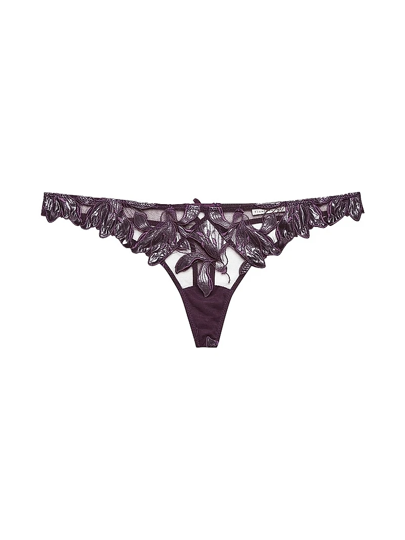 Lily Embroidered Hipster Thong