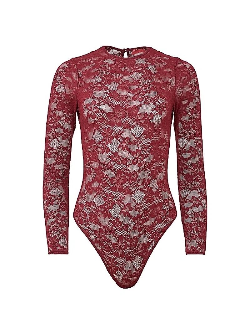 Le Stretch Lace Long-Sleeve Bodysuit