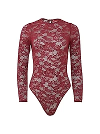 Le Stretch Lace Long-Sleeve Bodysuit
