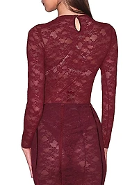 Le Stretch Lace Long-Sleeve Bodysuit