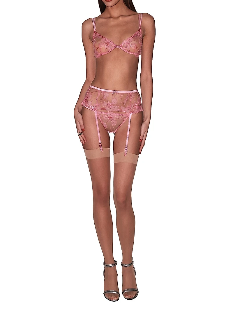 Harper Embroidered Lace G-String