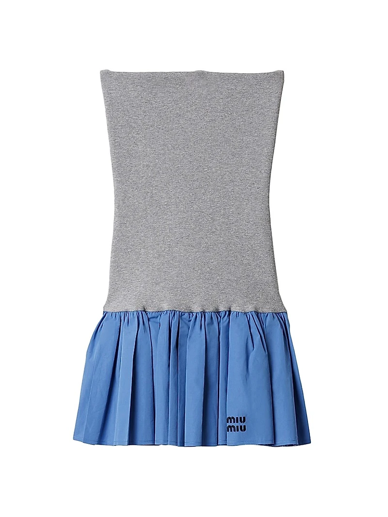 Poplin and Jersey Miniskirt