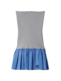 Poplin and Jersey Miniskirt