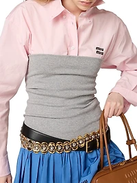 Poplin and Jersey Miniskirt