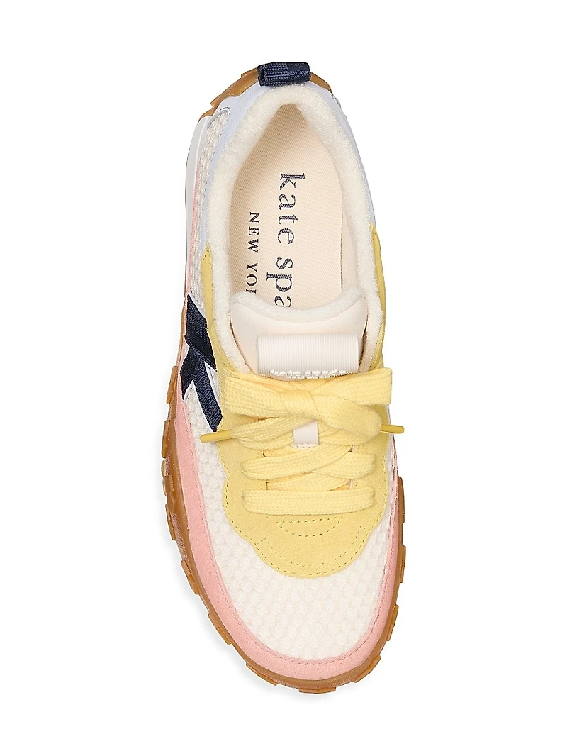K As In Kate Colorblocked Leather Sneakers