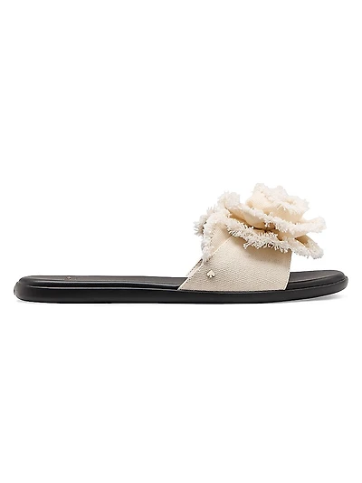 Flourish Canvas Flower Flat Sandals
