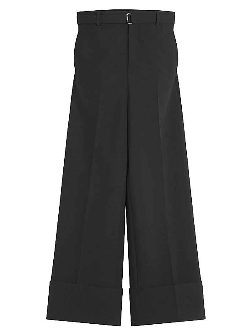 Wide-Leg Pants with Cuffs