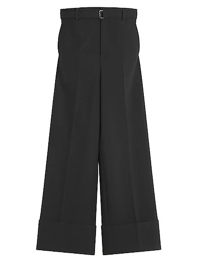 Wide-Leg Pants with Cuffs