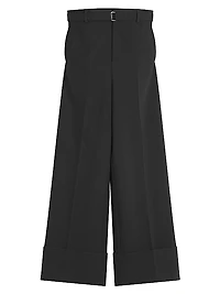 Wide-Leg Pants with Cuffs