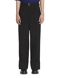 Wide-Leg Pants with Cuffs