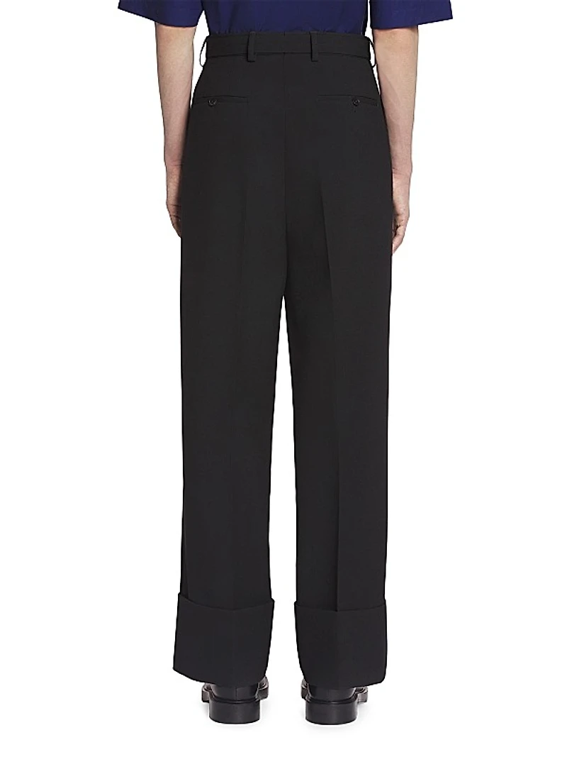 Wide-Leg Pants with Cuffs