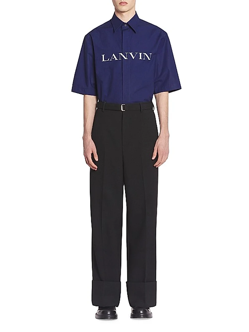 Wide-Leg Pants with Cuffs