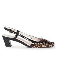 45MM Leopard Calf Hair Pumps