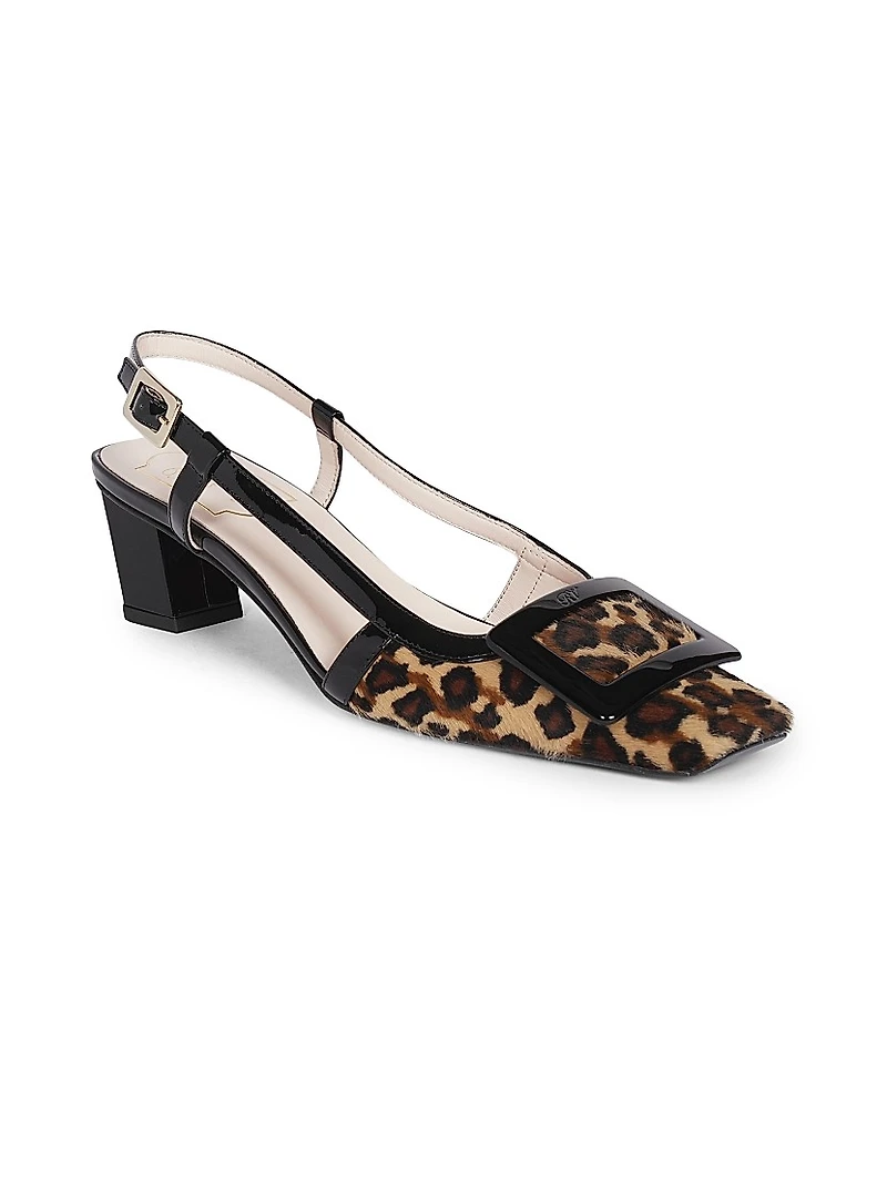 45MM Leopard Calf Hair Pumps