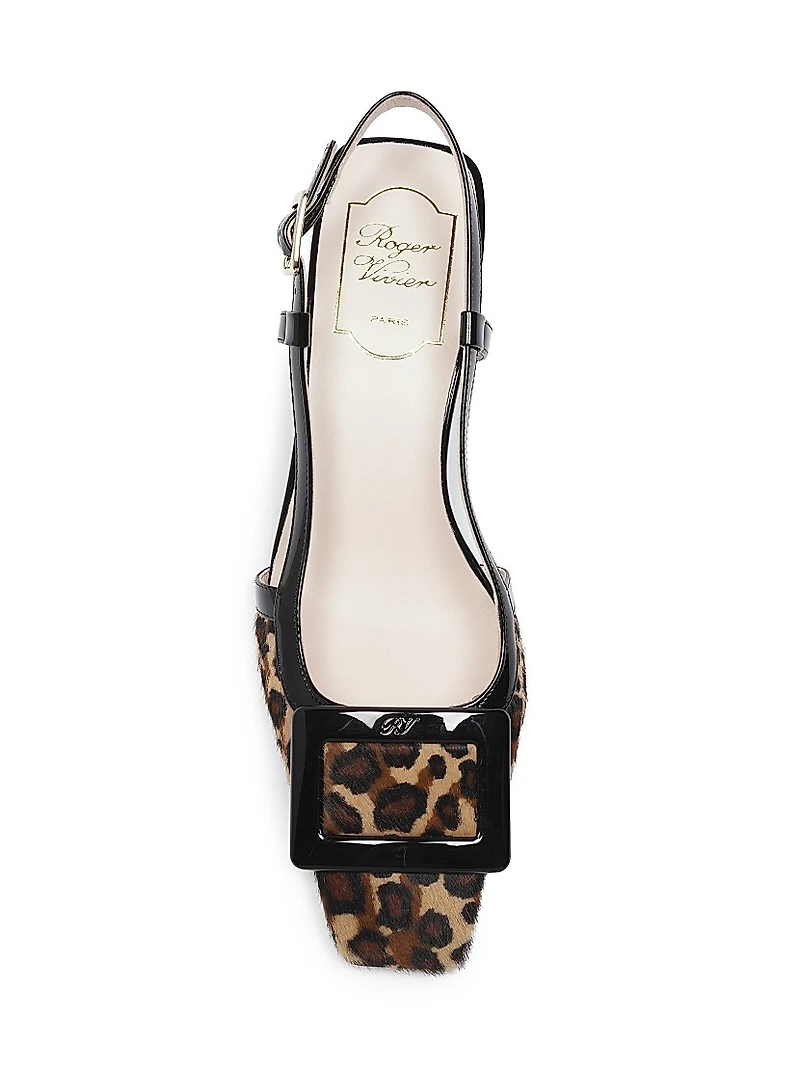 45MM Leopard Calf Hair Pumps