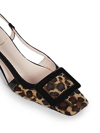 45MM Leopard Calf Hair Pumps