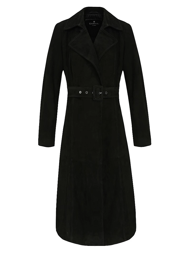 Metis Suede Belted Trench Coat