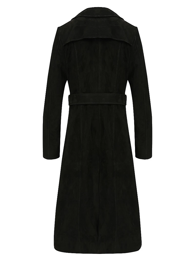 Metis Suede Belted Trench Coat