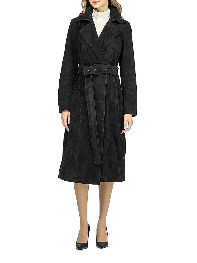 Metis Suede Belted Trench Coat