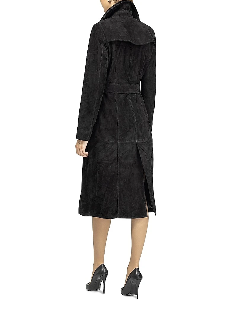 Metis Suede Belted Trench Coat