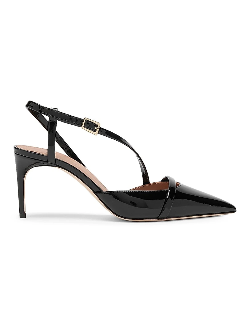 Valeria 70MM Patent Leather Slingback Pumps