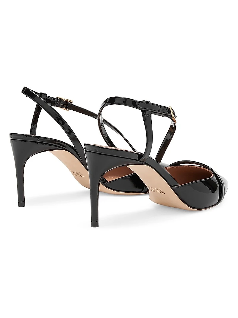Valeria 70MM Patent Leather Slingback Pumps
