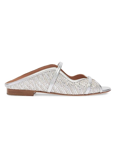 Norah Metallic Raffia Flat Sandals