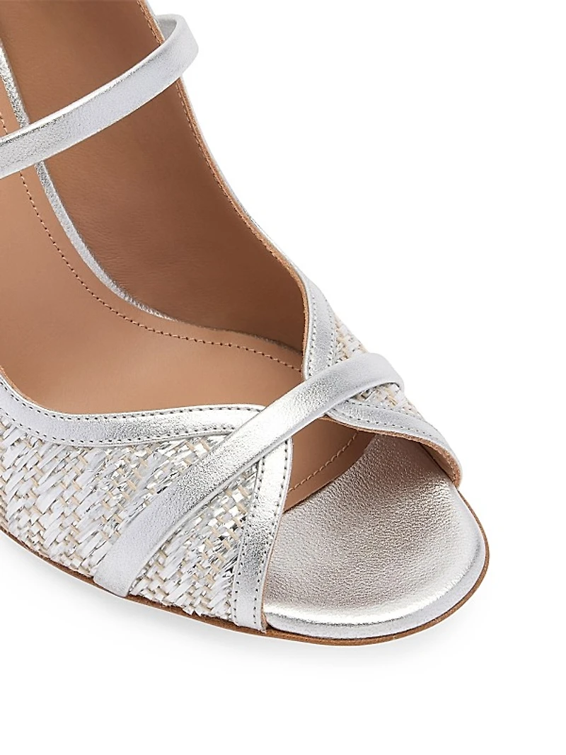 Norah 85MM Metallic Raffia Sandals