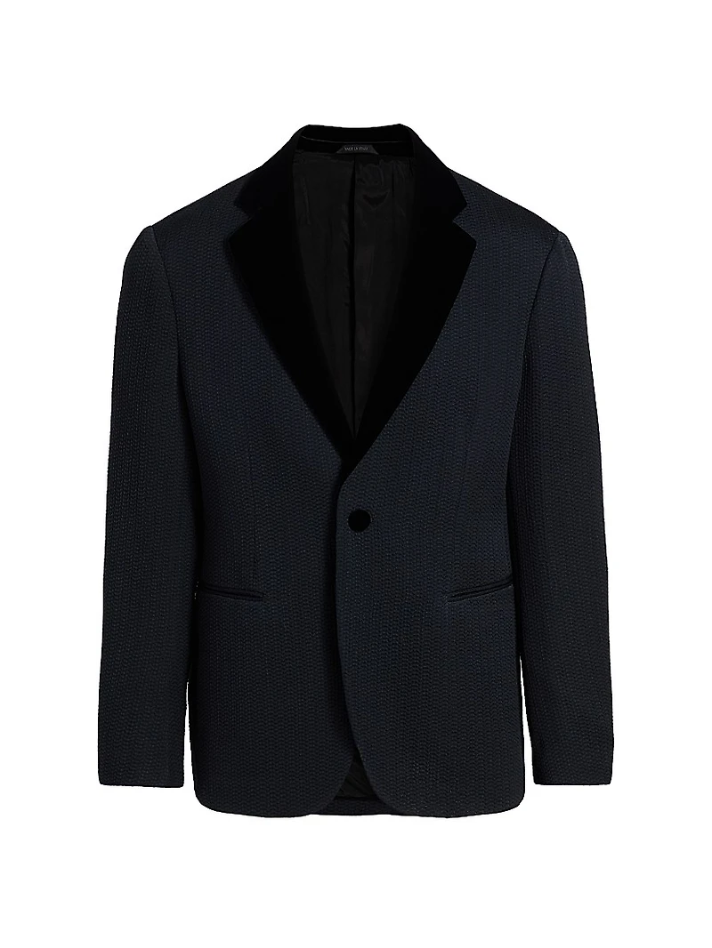 Houndstooth Velvet Blazer