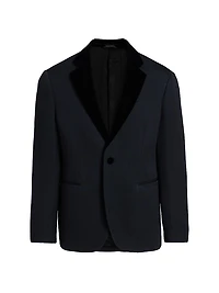 Houndstooth Velvet Blazer