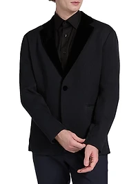 Houndstooth Velvet Blazer