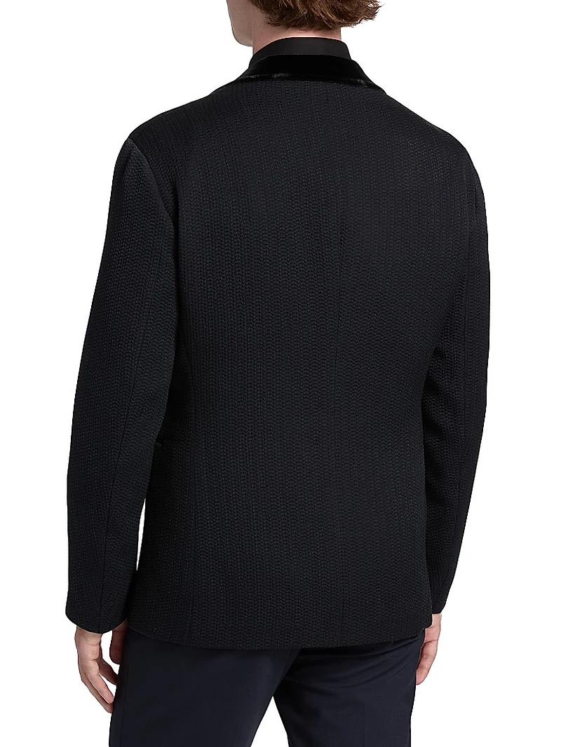 Houndstooth Velvet Blazer
