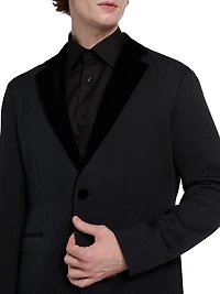Houndstooth Velvet Blazer