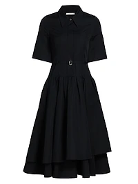Cotton Belted Midi-Shirtdress