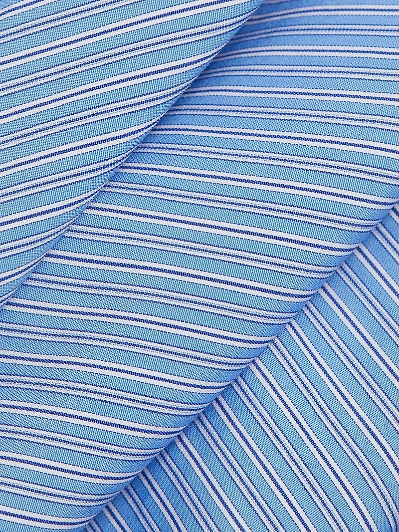 Basque Striped Cotton Midi-Dress