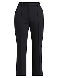 Pintuck Flared Crop Pants