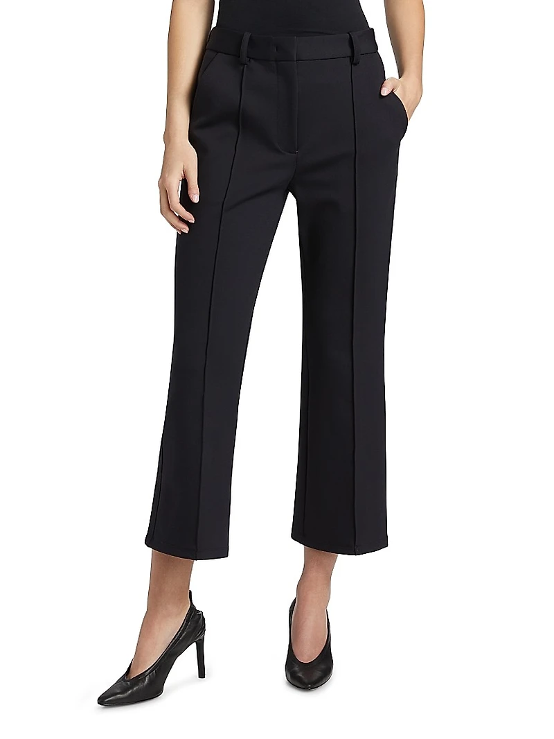 Pintuck Flared Crop Pants