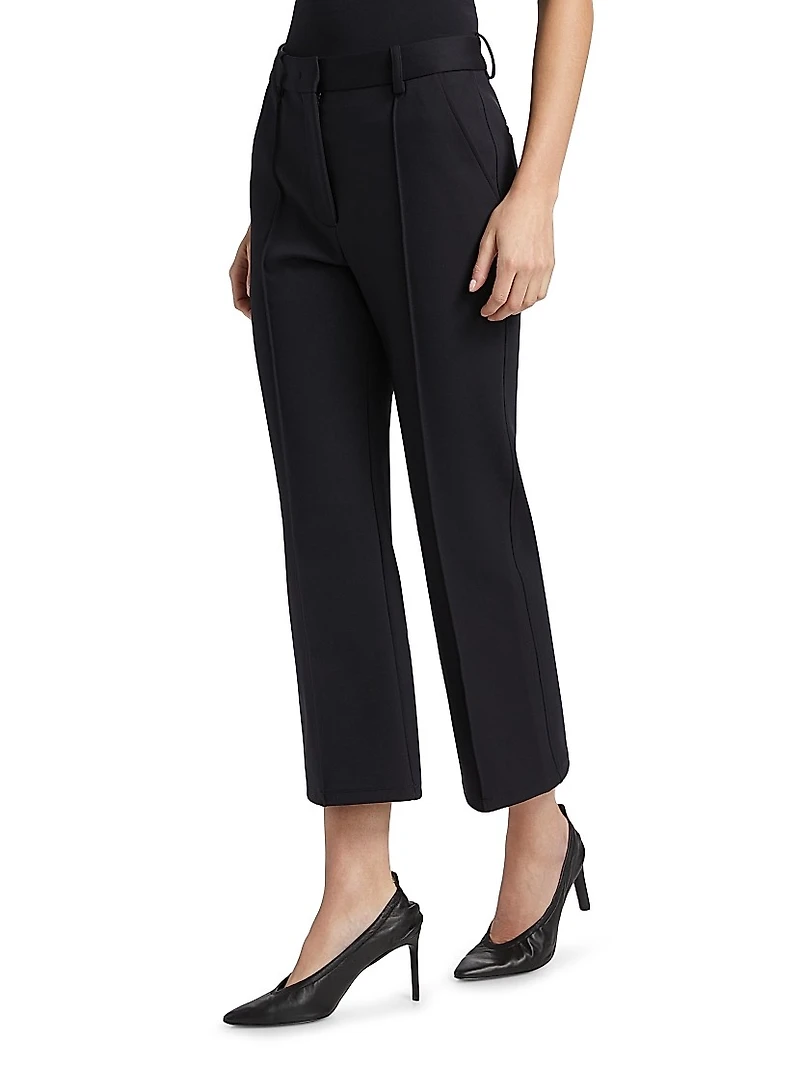 Pintuck Flared Crop Pants