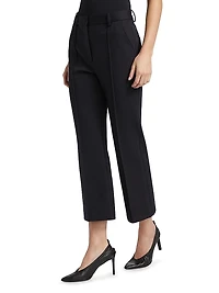 Pintuck Flared Crop Pants