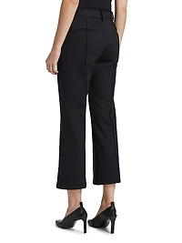 Pintuck Flared Crop Pants