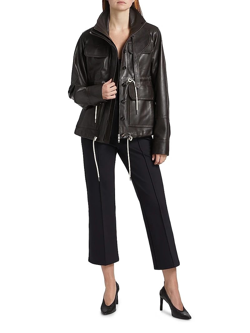 Pintuck Flared Crop Pants