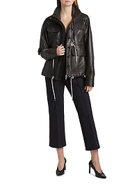 Pintuck Flared Crop Pants
