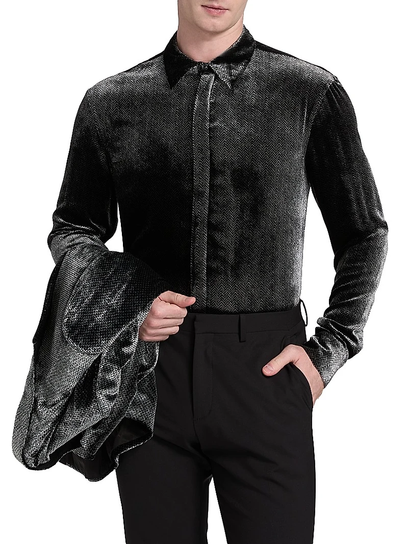 Velvet Tux Shirt